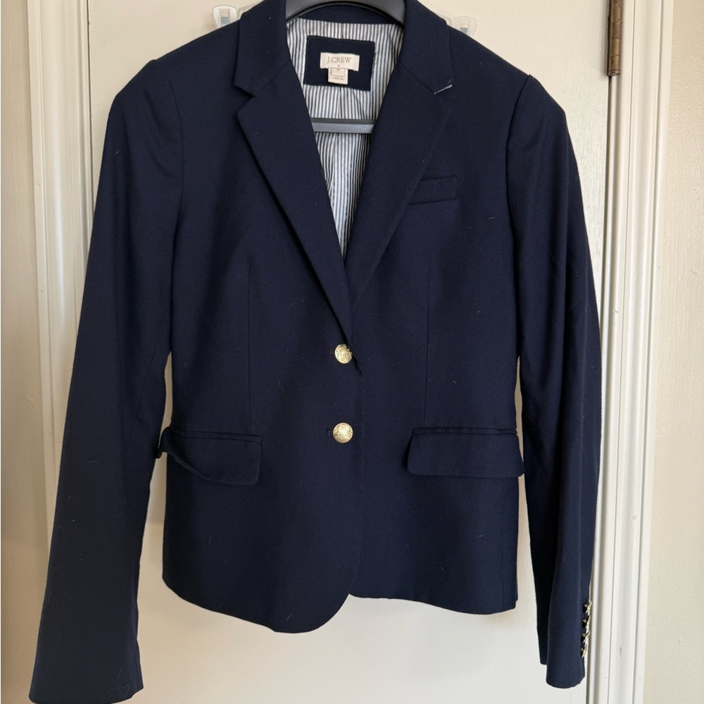 J. Crew Blue Tailored Blazer with Notched Lapels